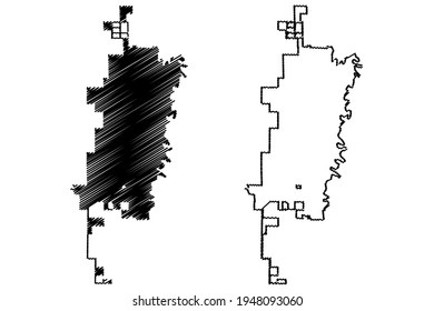 Fargo City, North Dakota (United States cities, United States of America, usa city) map vector illustration, scribble sketch City of Fargo map