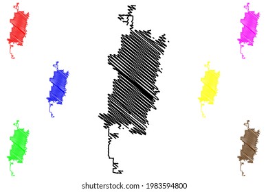 Fargo City, North Dakota (United States cities, United States of America, usa city) map vector illustration, scribble sketch City of Fargo map