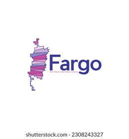 Fargo North Dakota City Map Geometric Logo