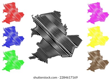 Farias Brito municipality (Ceará state, Municipalities of Brazil, Federative Republic of Brazil) map vector illustration, scribble sketch Farias Brito map