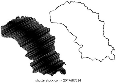 Faridkot district (Punjab State, Republic of India) map vector illustration, scribble sketch Faridkot map