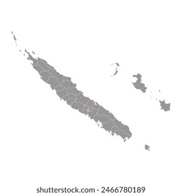 Farino commune map, administrative division of New Caledonia. Vector illustration.