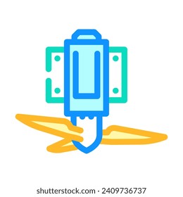 farm aerial view wind turbine color icon vector. farm aerial view wind turbine sign. isolated symbol illustration