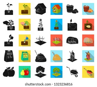 Farm and agriculture black,flat icons in set collection for design. Garden and plants isometric vector symbol stock web illustration.