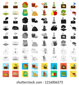Farm and agriculture cartoon icons in set collection for design. Garden and plants isometric vector symbol stock web illustration.