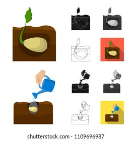 Farm and agriculture cartoon,black,flat,monochrome,outline icons in set collection for design. Garden and plants isometric vector symbol stock web illustration.