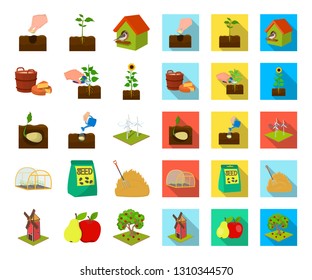 Farm and agriculture cartoon,flat icons in set collection for design. Garden and plants isometric vector symbol stock web illustration.