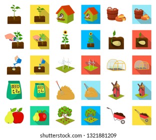 Farm and agriculture cartoon,flat icons in set collection for design. Garden and plants isometric vector symbol stock web illustration.