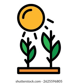 Farm agriculture icon. Outline farm agriculture vector icon color flat isolated