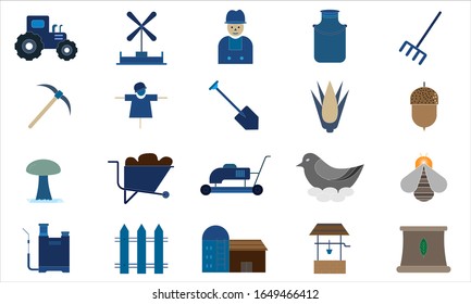 Farm and agriculture icon set.  Perfect  pictogram illustration on white background.
