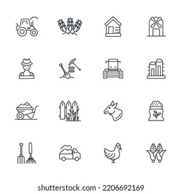 farm and agriculture icons set . farm and agriculture pack symbol vector elements for infographic web
