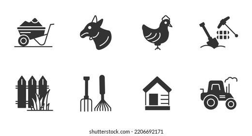 farm and agriculture icons set . farm and agriculture pack symbol vector elements for infographic web