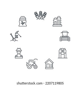 farm and agriculture icons set . farm and agriculture pack symbol vector elements for infographic web