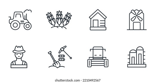 farm and agriculture icons set . farm and agriculture pack symbol vector elements for infographic web