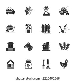 farm and agriculture icons set . farm and agriculture pack symbol vector elements for infographic web