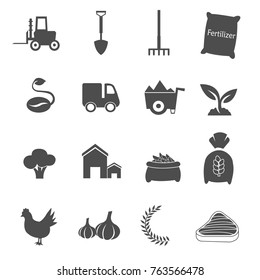 farm and agriculture icons set vector