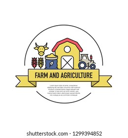 FARM AND AGRICULTURE LINE ICON SET