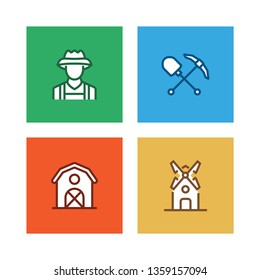 FARM AND AGRICULTURE LINE ICON SET
