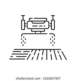 Farm and Agriculture Line Icons. Global farming and farmers. Plantation or Garden. Village. Drone seed or irrigation farming. Agricultural and farm machinery or technology