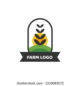 Farm Agriculture Nature Logo Design In Isolated White Background