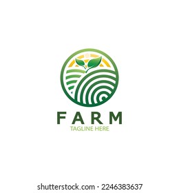 Farm  agriculture organic  logo design illustration of agriculture business, crop field, pasture, milk, Design Concept, Creative Symbol, Icon,Template