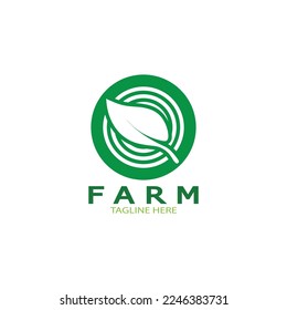 Farm  agriculture organic  logo design illustration of agriculture business, crop field, pasture, milk, Design Concept, Creative Symbol, Icon,Template