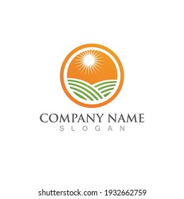 Farm agriculture organic logo  icon illustration