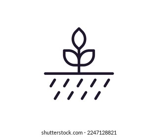 Farm and agriculture sign. Editable stroke drawn with black thin line. Perfect for web sites, UI, adverts, stores, shops. Trendy vector icon of wheat 