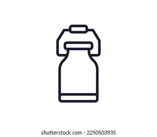 Farm and agriculture sign. Editable stroke drawn with black thin line. Perfect for web sites, UI, adverts, stores, shops. Trendy vector icon of churn 