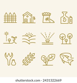 Farm agriculture vector icon. Farmland icon 