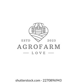Farm agro Konzept Logo Design Vektorgrafik Symbol .
