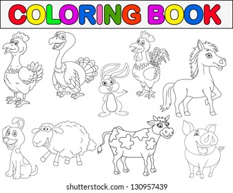 21,336 Farm animal set outline Images, Stock Photos & Vectors ...