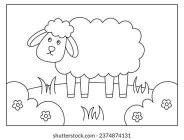 Farm animal coloring page for kid printable 