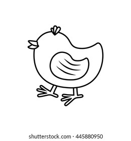 Farm animal concept represented by chicken cartoon icon. isolated and flat illustration 