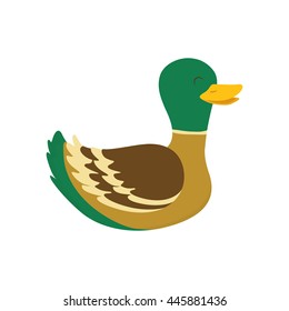 Farm animal concept represented by duck cartoon icon. isolated and flat illustration 