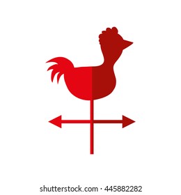 Farm animal concept represented by chicken icon. isolated and flat illustration 