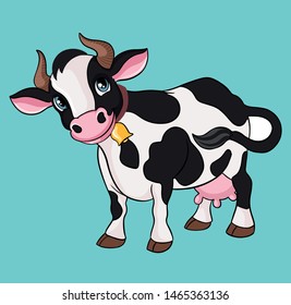 Farm animal cow cartoon vector illustration