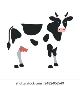 Farm Animal Cow Silhouette Vector Illustration - Isolated Design
