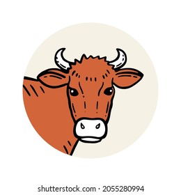 Farm animal. Cow sketch. Hand drawn. Vintage style. Vector illustration