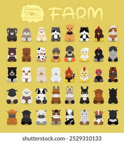 Conjunto de Pacotes Grandes de 40 Bonitos Personagens para Animais de Fazenda