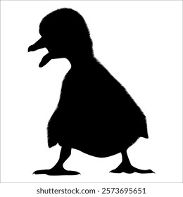 Farm Animal Duck Silhouette Vector Illustration