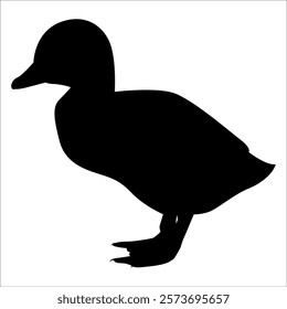 Farm Animal Duck Silhouette Vector Illustration