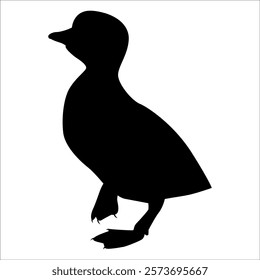 Farm Animal Duck Silhouette Vector Illustration