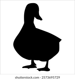 Farm Animal Duck Silhouette Vector Illustration