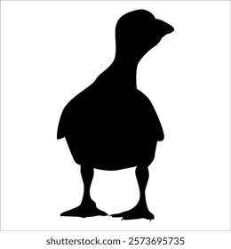 Farm Animal Duck Silhouette Vector Illustration