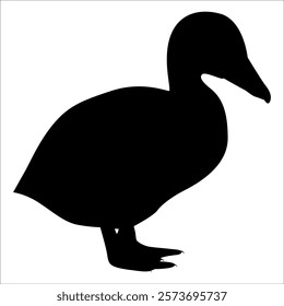 Farm Animal Duck Silhouette Vector Illustration