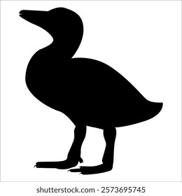 Farm Animal Duck Silhouette Vector Illustration