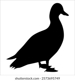 Farm Animal Duck Silhouette Vector Illustration