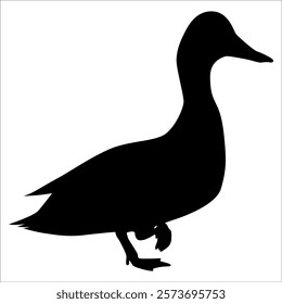 Farm Animal Duck Silhouette Vector Illustration