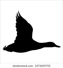 Farm Animal Duck Silhouette Vector Illustration